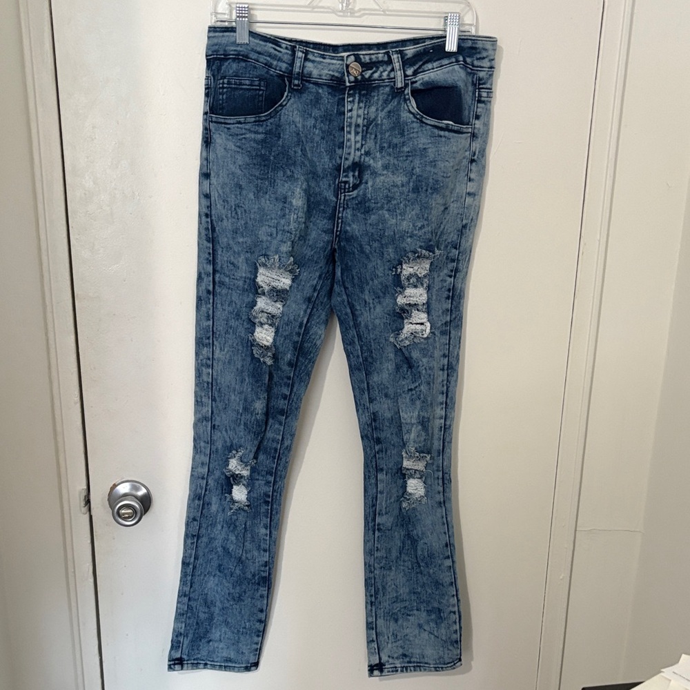 American Quality Denim Chic Distressed Denim Skinny Jeans